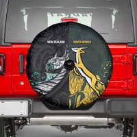 New Zealand and South Africa Rugby Spare Tire Cover Silver Fern With Springboks