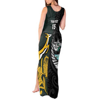 New Zealand and South Africa Rugby Custom Tank Maxi Dress Silver Fern With Springboks