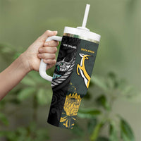 New Zealand and South Africa Rugby Custom Tumbler With Handle Silver Fern With Springboks