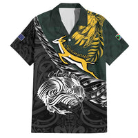 New Zealand and South Africa Rugby Personalised Family Matching Summer Maxi Dress and Hawaiian Shirt Maori Kiwi With Springboks