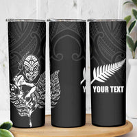 New Zealand Silver Fern Rugby Custom Skinny Tumbler Maori Tiki Black Version