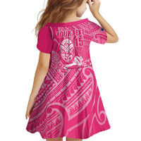 New Zealand Silver Fern Rugby Custom Family Matching Mermaid Dress and Hawaiian Shirt Maori Tiki Pink Version