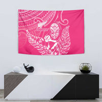 New Zealand Silver Fern Rugby Custom Tapestry Maori Tiki Pink Version