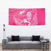 New Zealand Silver Fern Rugby Custom Tapestry Maori Tiki Pink Version