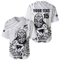 New Zealand Silver Fern Rugby Custom Baseball Jersey Maori Tiki White Version