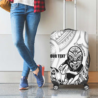 New Zealand Silver Fern Rugby Custom Luggage Cover Maori Tiki White Version