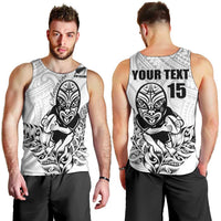 New Zealand Silver Fern Rugby Custom Men Tank Top Maori Tiki White Version