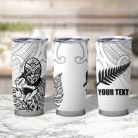 New Zealand Silver Fern Rugby Custom Tumbler Cup Maori Tiki White Version