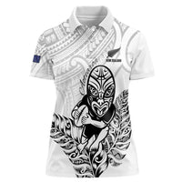 New Zealand Silver Fern Rugby Custom Women Polo Shirt Maori Tiki White Version