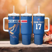 Iceland Basketball Custom Tumbler With Handle Blue Style