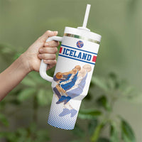 Iceland Basketball Custom Tumbler With Handle White Style
