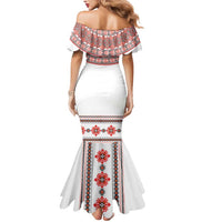 Bulgarian Embroidery Style Seamless Pattern Mermaid Dress