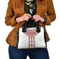 Bulgarian Embroidery Style Seamless Pattern Shoulder Handbag