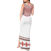 Bulgarian Embroidery Style Seamless Pattern Tank Maxi Dress