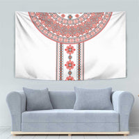 Bulgarian Embroidery Style Seamless Pattern Tapestry