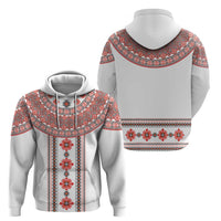 Bulgarian Embroidery Style Seamless Pattern Zip Hoodie