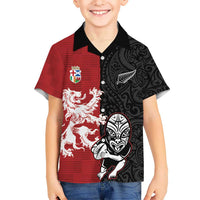 Custom British Lions New Zealand Kid Hawaiian Shirt Unique Style - Polynesian Pride