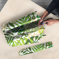 Green Aloha Hawaiian Umbrella Monstera Hibiscus Tropical Pattern