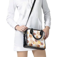 Brown Aloha Hawaiian Shoulder Handbag Monstera Hibiscus Tropical Pattern