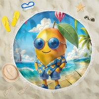 Funny Hawaii Mango Beach Blanket Tropical Summer Beach Mascot Vacation LT19 One Size 150cm Blue - Polynesian Pride