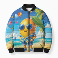 Funny Hawaii Mango Bomber Puffer Jacket Tropical Summer Beach Mascot Vacation LT19 Unisex Blue - Polynesian Pride