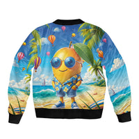 Funny Hawaii Mango Sleeve Zip Bomber Jacket Tropical Summer Beach Mascot Vacation