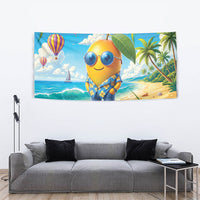 Funny Hawaii Mango Tapestry Tropical Summer Beach Mascot Vacation