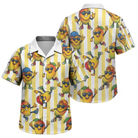 Funny Hawaii Mango Hip Hop Cartoon Family Matching Short Sleeve Bodycon Dress and Hawaiian Shirt Summer Beach Party LT19 Son's Shirt Yellow - Polynesian Pride