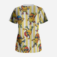 Funny Hawaii Mango Hip Hop Cartoon Scrub Top Summer Beach Party LT19 - Polynesian Pride