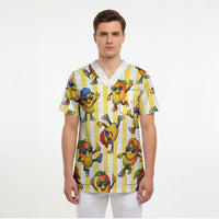 Funny Hawaii Mango Hip Hop Cartoon Scrub Top Summer Beach Party LT19 - Polynesian Pride