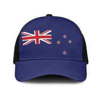 New Zealand Mesh Trucker Cap National Flag Colors LT19 One Size Black Blue - Polynesian Pride
