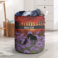 Personalised ANZAC Day Laundry Basket Remembering the Animals of War LT19 Purple - Polynesian Pride