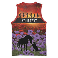 Personalised ANZAC Day Basketball Jersey Remembering the Animals of War LT19 - Polynesian Pride
