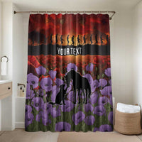 Personalised ANZAC Day Bathroom Set Remembering the Animals of War LT19 Shower Curtain Only Purple - Polynesian Pride