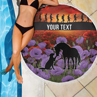 Personalised ANZAC Day Beach Blanket Remembering the Animals of War LT19 - Polynesian Pride