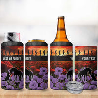 Personalised ANZAC Day 4 in 1 Can Cooler Tumbler Remembering the Animals of War LT19 - Polynesian Pride