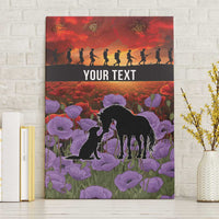 Personalised ANZAC Day Canvas Wall Art Remembering the Animals of War LT19 Without Frame Purple - Polynesian Pride