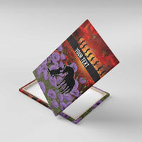 Personalised ANZAC Day Canvas Wall Art Remembering the Animals of War LT19 With Frame Purple - Polynesian Pride