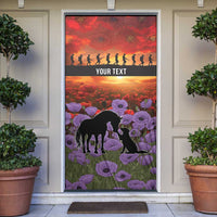 Personalised ANZAC Day Door Cover Remembering the Animals of War LT19 Purple - Polynesian Pride