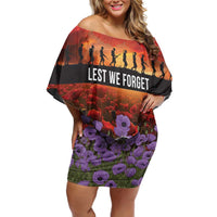 Personalised ANZAC Day Family Matching Off Shoulder Short Dress and Hawaiian Shirt Remembering the Animals of War