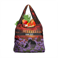 Personalised ANZAC Day Grocery Bag Remembering the Animals of War LT19 1-pack One Size Purple - Polynesian Pride
