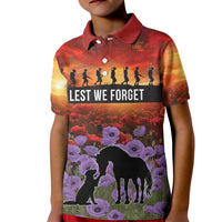 Personalised ANZAC Day Kid Polo Shirt Remembering the Animals of War LT19 Kid Purple - Polynesian Pride