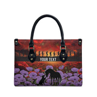 Personalised ANZAC Day Leather Bag Remembering the Animals of War LT19 - Polynesian Pride