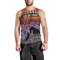Personalised ANZAC Day Men Tank Top Remembering the Animals of War LT19 - Polynesian Pride