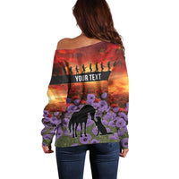 Personalised ANZAC Day Off Shoulder Sweater Remembering the Animals of War LT19 - Polynesian Pride