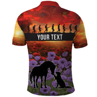 Personalised ANZAC Day Polo Shirt Remembering the Animals of War LT19 - Polynesian Pride