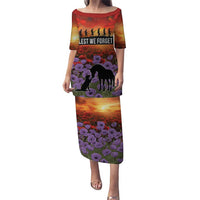 Personalised ANZAC Day Puletasi Remembering the Animals of War LT19 Long Dress Purple - Polynesian Pride