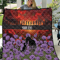 Personalised ANZAC Day Quilt Remembering the Animals of War LT19 Purple - Polynesian Pride