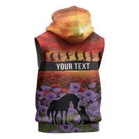 Personalised ANZAC Day Sleeveless Hoodie Remembering the Animals of War LT19 - Polynesian Pride