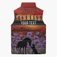 Personalised ANZAC Day Sleeveless Puffer Jacket Remembering the Animals of War LT19 - Polynesian Pride